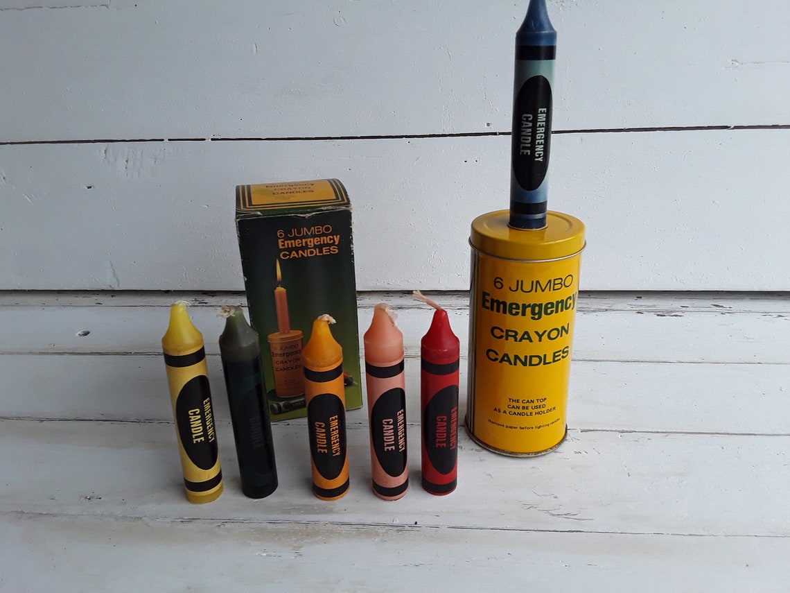 Jumbo Emergency Crayon Candle Tin With Original Box 1970s Etsy