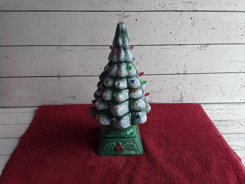Vintage Electric Ceramic Christmas Tree With Multicolor Bulbs Etsy