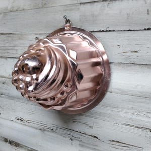 Vintage Fruit Topped Jello Food Mold  / Vintage Cooper Wall Hanging Molds. / 1960&#39;s Copper Jello Wall Hanging Decor