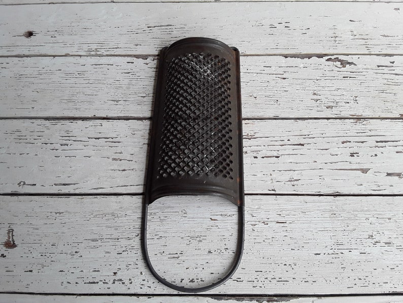 Italy Kitchen, Early Cheese Grater Half Moon Half Round Steel Primitive Handmade Kitchen Classic From Italy