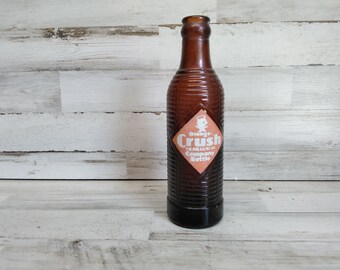 Vintage Orange Crush Soda Bottle Dark Amber Brown Orange Etsy