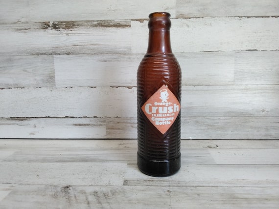 Vintage Orange Crush Soda Bottle Dark Amber Brown Orange Etsy