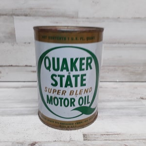 Vintage Quaker State Super Blend SAE 20W-40 HD Oil Unopen Collectible,Gas Station Mechanics, Garage Display Man Cave Oil City, PA