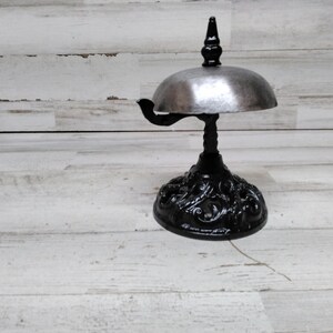 Antique Front Desk Bell / Hotel Service Bell. / Cast Iron/ Steel Service Bell / Lobby Bell image 1