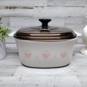 Vintage 1980&#39;s  Corning Ware &quot; Forever Your &quot; A - 3 - B 3 Liter Cover Casserole Dish. / Corning Ware Hearts  / 1980s Corning Ware