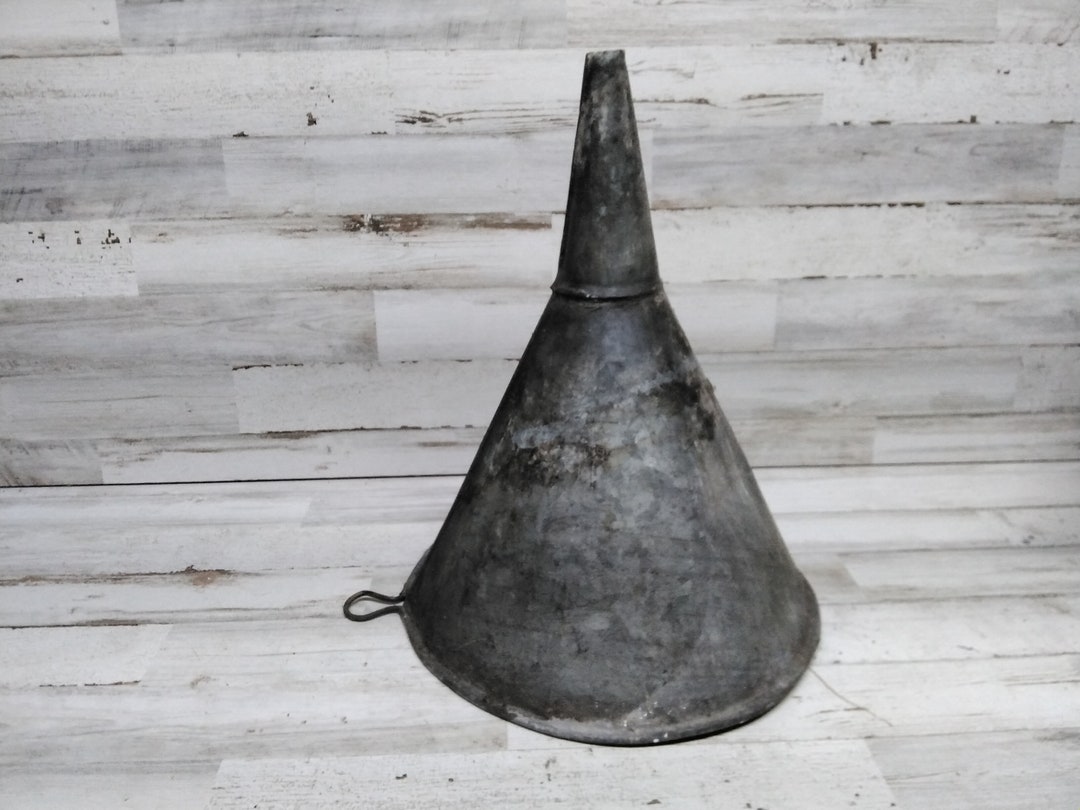 Vintage Galvanized Farm Funnel / Farmhouse Decor / Farm Tool Shed Decor ...