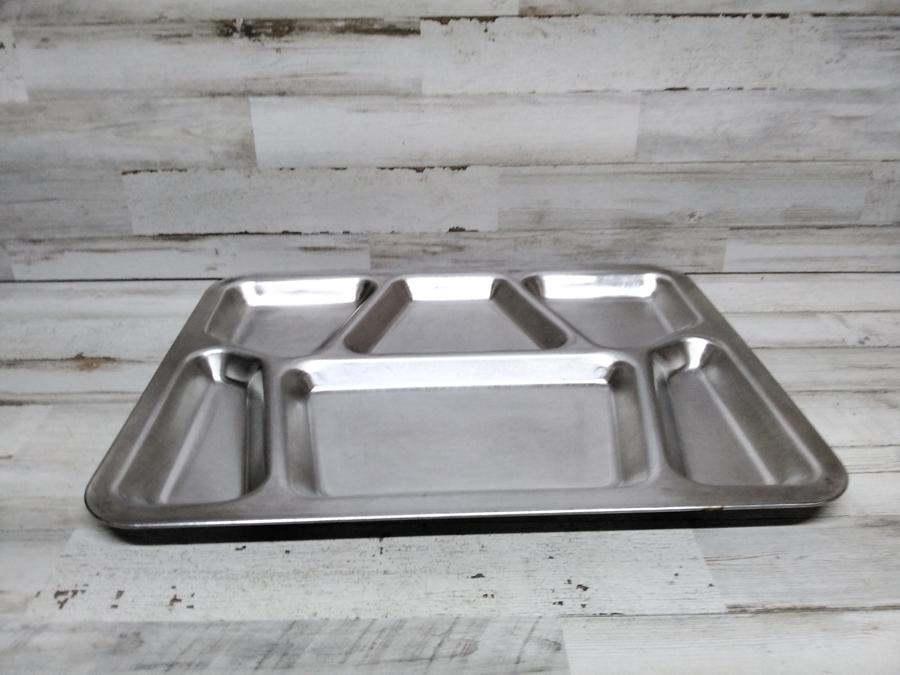 Marine nationale ance 1970: plateau repas inox design deg à Toulon