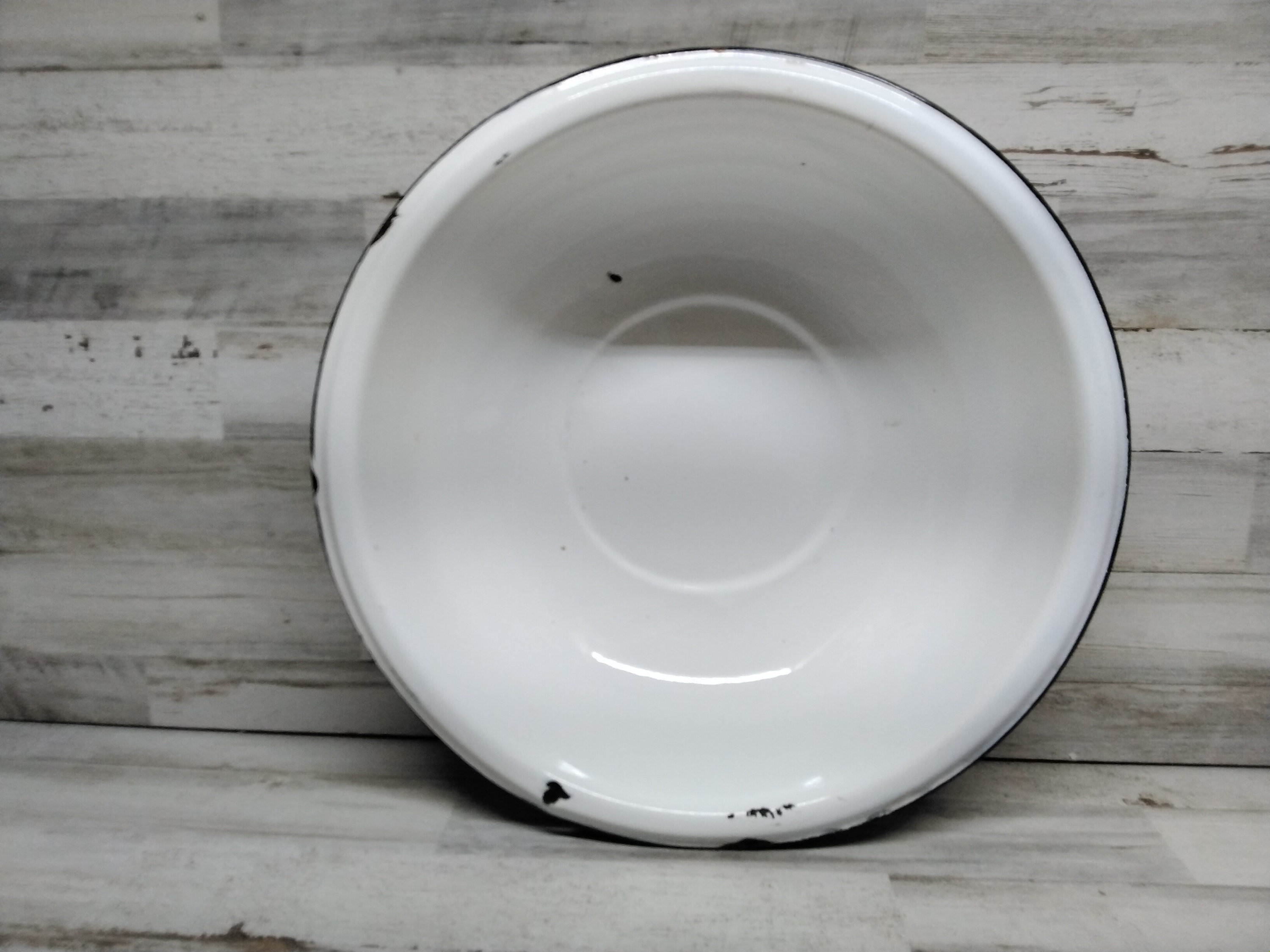Enamel Dish Pan / White Enamelware Dish Pan / Farmhouse Etsy
