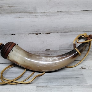 Vintage Powered Horn, Poliertes Horn mit Aufhänger gerade aus Melrose, IA