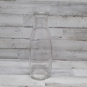 Vintage Clear 1 Quart Milk Bottle Farmhouse Decor Farmhouse Vase