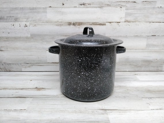 Graniteware Blanching Pot / Seafood Boil Pasta Spaghetti Pan Stock