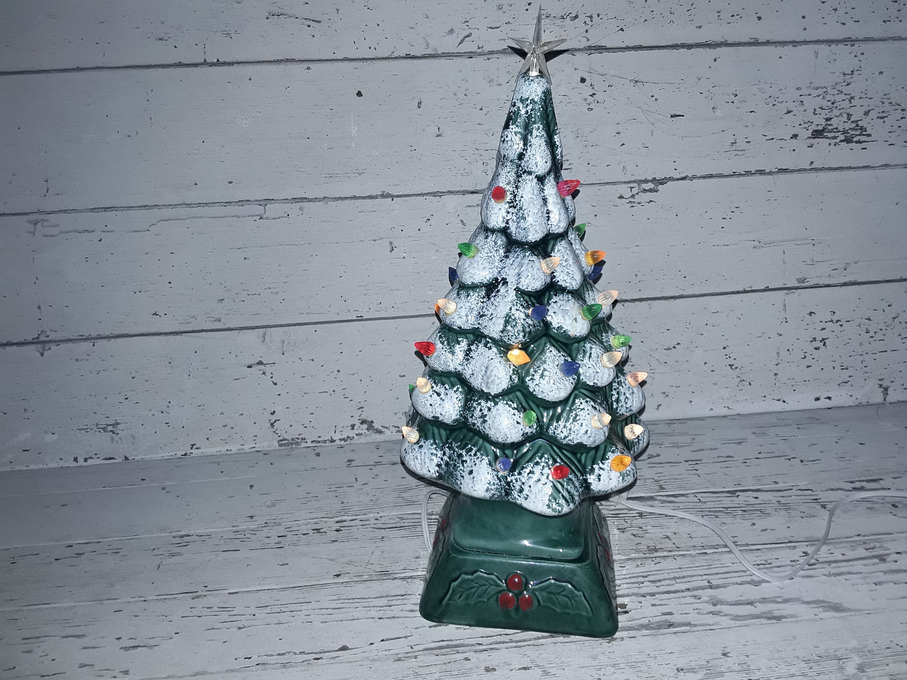 Vintage Electric Ceramic Christmas Tree With Multicolor Bulbs Etsy