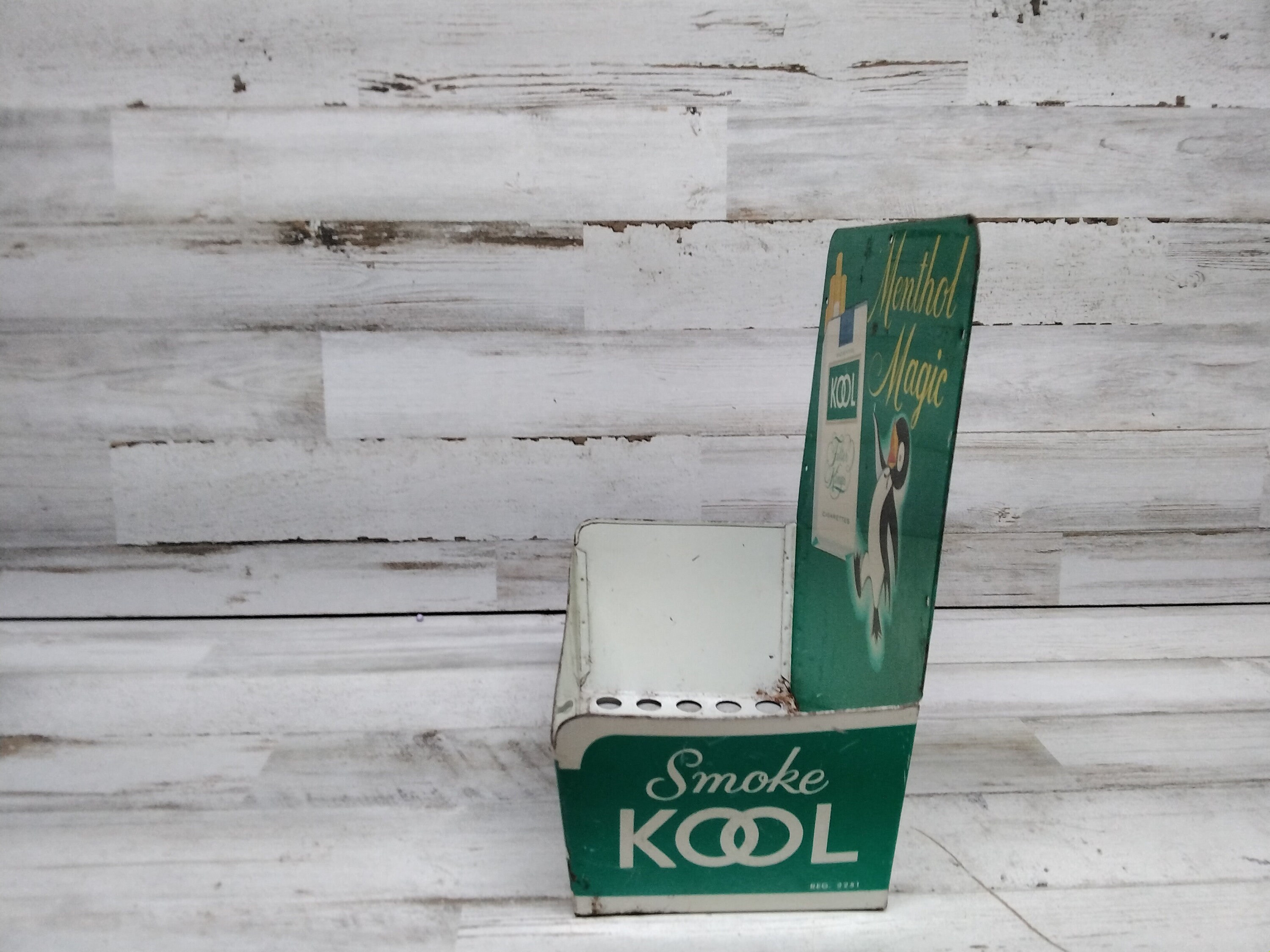 Kool Cigarette Menthol Magic Store Display Tin Match Holder W