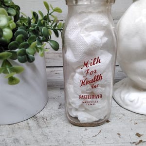 Vintage Half Pint Milchflasche / Pasteurisierte Nashville, Tenn Dairy Produkte / Nashville Tennessee Werbung Milchflaschen