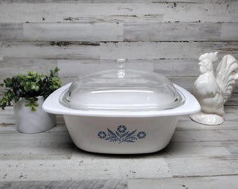 Vintage Corning Ware Dutch 3 QT Casserole Lid Cornflower Blue