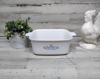 Poêle Vintage Corning Ware Pyroflam – Casserole Céramique, Blanc, 17,5 Cm