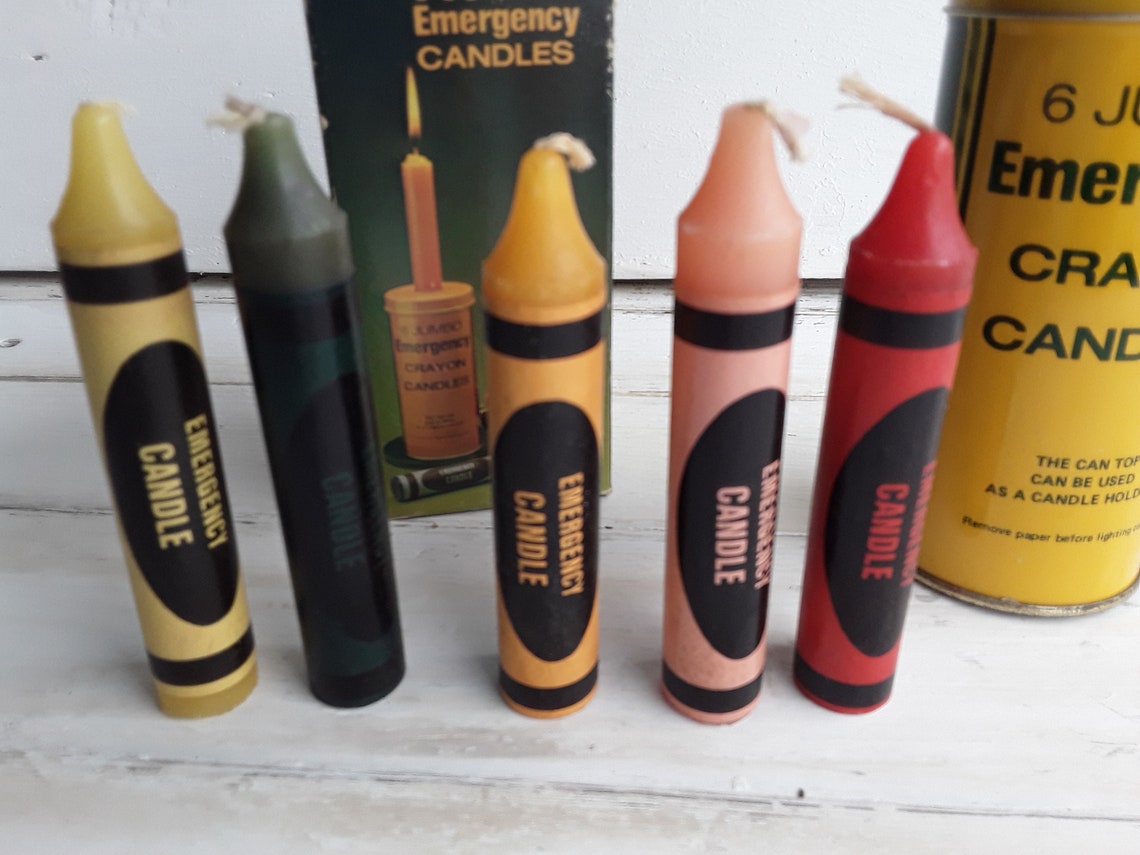 Jumbo Emergency Crayon Candle Tin With Original Box 1970s Etsy