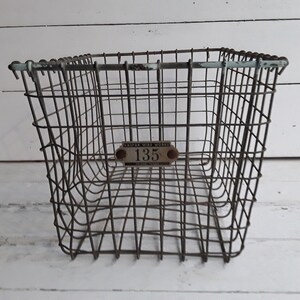 Vintage Coal Miner's Metal Wire Basket 