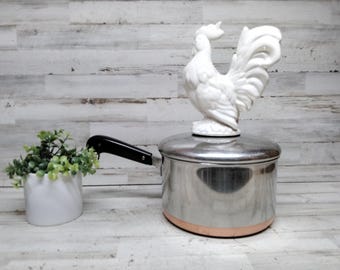 Revere Ware 1 Quart Copper Clad Stainless Steel Vintage Saucepan