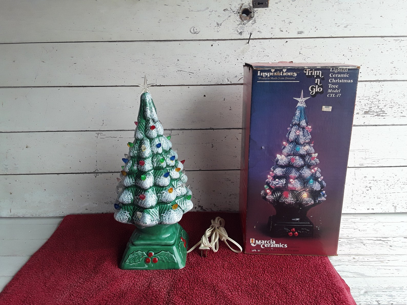 Vintage Electric Ceramic Christmas Tree With Multicolor Bulbs Etsy