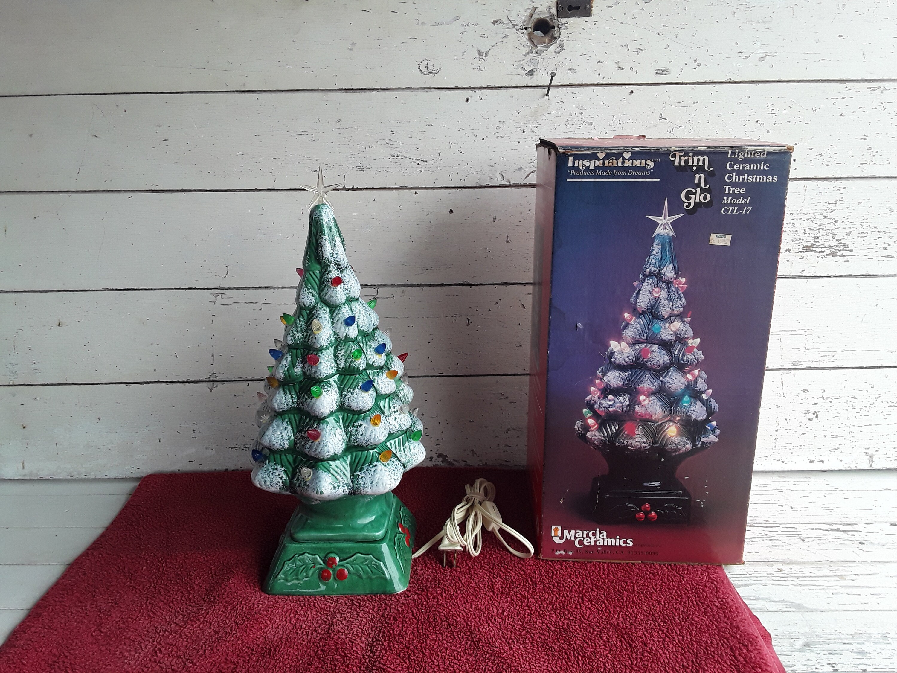 Vintage Electric Ceramic Christmas Tree With Multicolor Bulbs Etsy