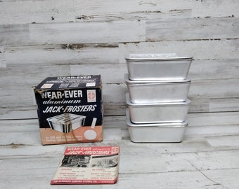 Nos Wear-Ever Aluminium Jack Frosters Container / 4 Container mit der Original Box