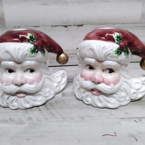 Santa Candle Holders  / Santa Decor  / Candlestick Holders