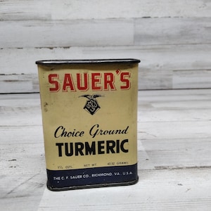 Vintage Sauer's Spice Tin  / Turmeric Tin  / Vintage Spice Tins / Vintage Kitchen Tins