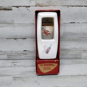 Vintage NOS  in Box Brown Mfg Coke Cola Wall Mount Bottle Opener 1950’s /  8 W Germany