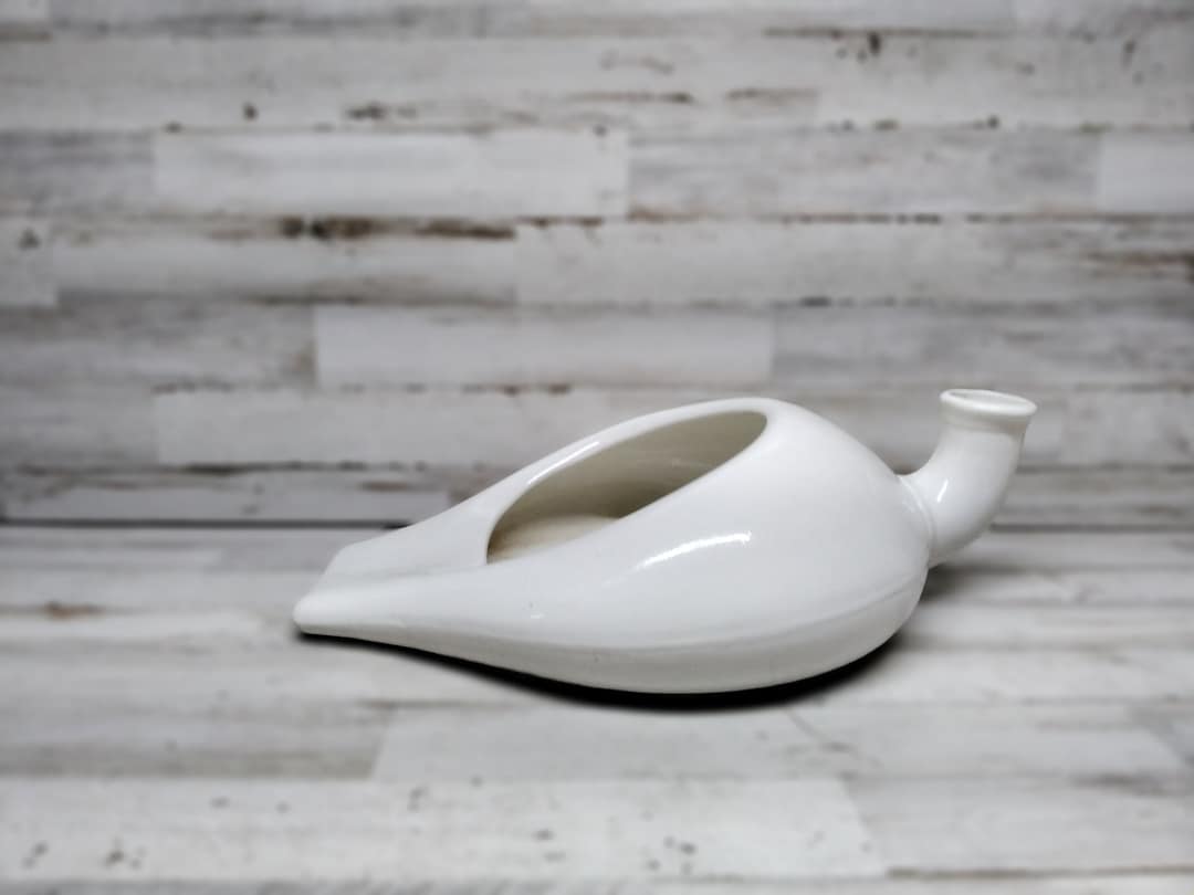 Antique Bed Pan Iron Stone Ceramic Bed Pan With Built in Etsy