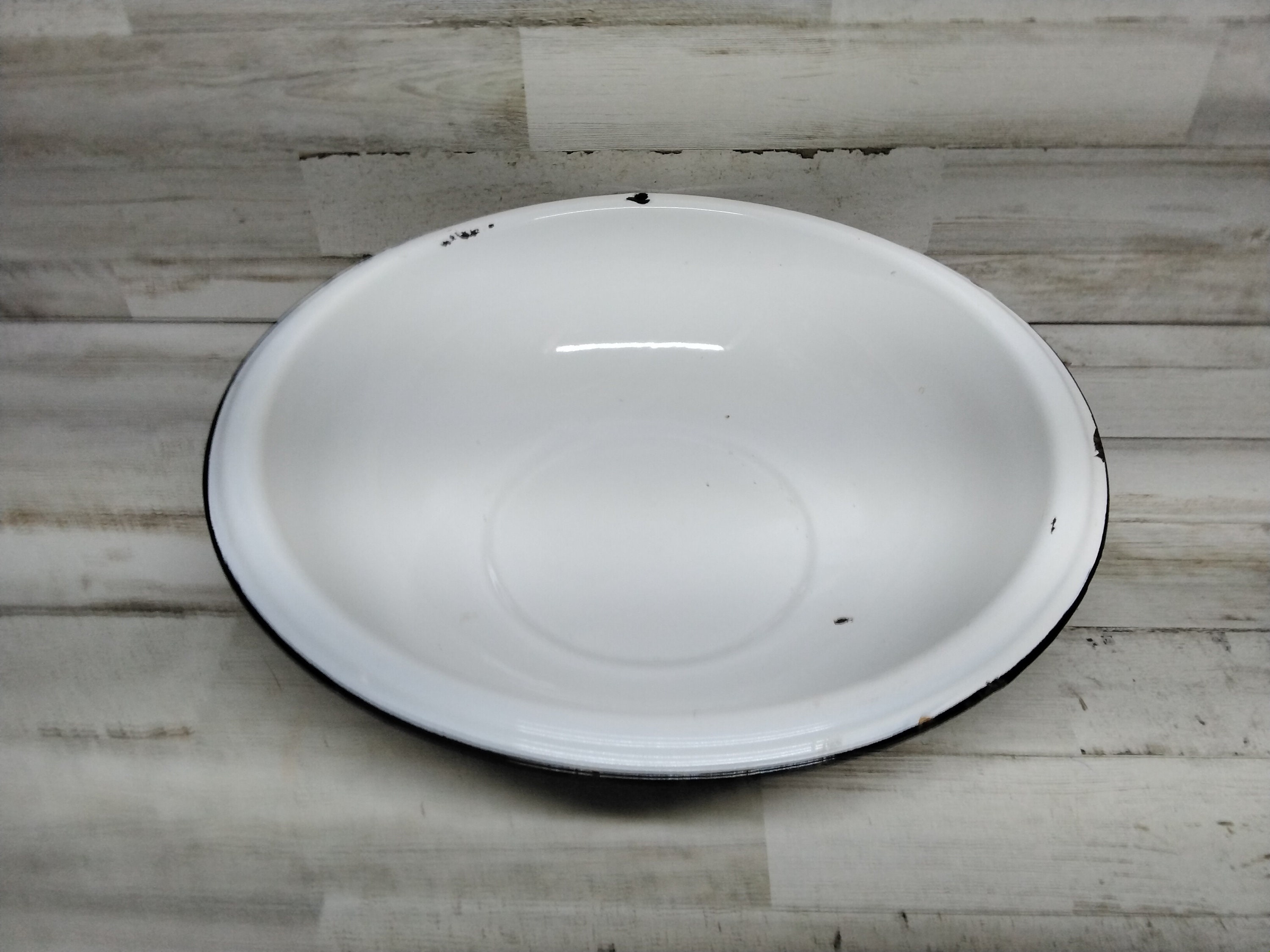 Enamel Dish Pan / White Enamelware Dish Pan / Farmhouse Etsy