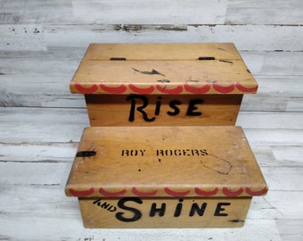 Vintage Roy Roger's Stepping Stool and Shoe Shine Box