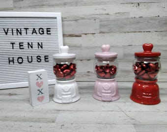 Valentine Gumball Machine with Scatters & Filler Red Hearts. / Choose Out of Colors