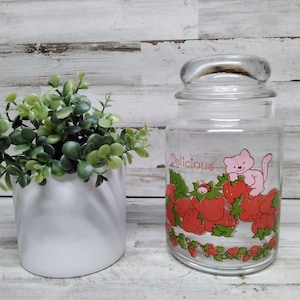 Vintage 1980&#39;s Strawberry Shortcake Canister / America Greetings Corp. / Vintage Strawberry Shortcake Kitchen / Strawberry Shortcake
