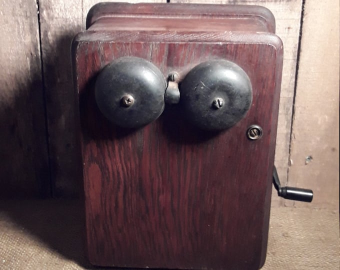 Antique Wooden Wall Telephone Hand Crank Phone Ringer Gen Bell Box W/ Most Parts Only 80 USD Etsy