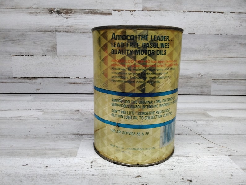 Vintage Amoco LDO 10W-40 Motor Oil Quart Can / Advertising Amoco Oil ...