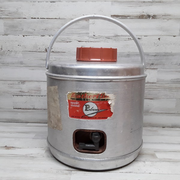 Vintage Poloron Featherlite 2 Gallon All Aluminium Thermos Jug / Camping Thermos / Camping Decor