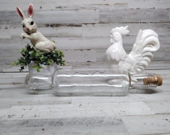 Rodillo antiguo con tapón de corcho / Cocina de granja