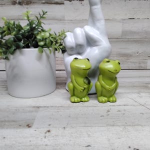 Vintage 1970s Hong Kong Frog Shakers. / Mr n  Mrs Froggy Shakers  / Vintage Frog Kitchen Decor