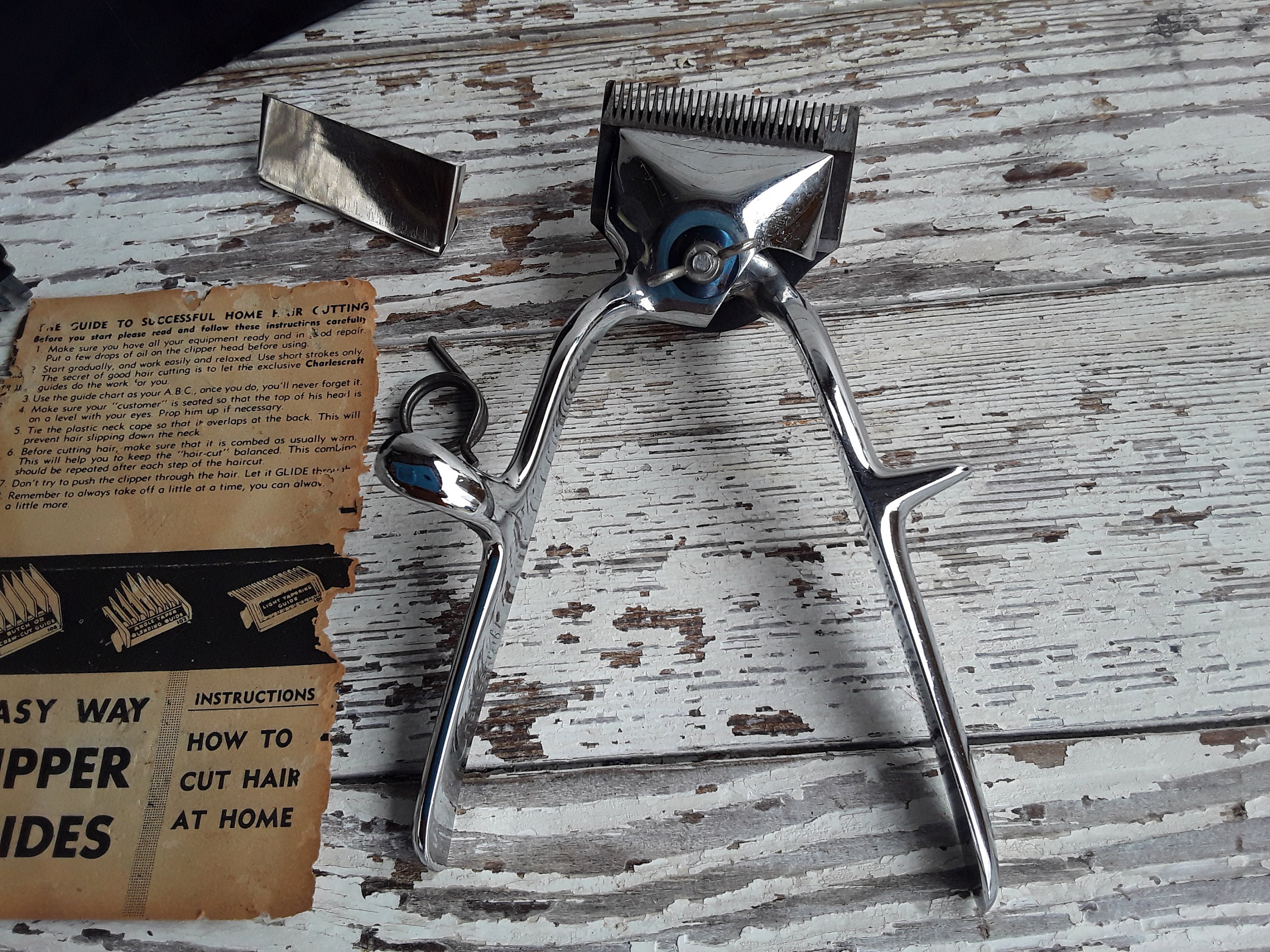Vintage Charlescraft Hair Clippers Manual Hand Held Metal Etsy