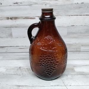 Seltene Vintage "Maywood Grapes" Braunglas Ahornsirup Flasche / Braune Sirup Flasche / Vintage Braune Flaschen