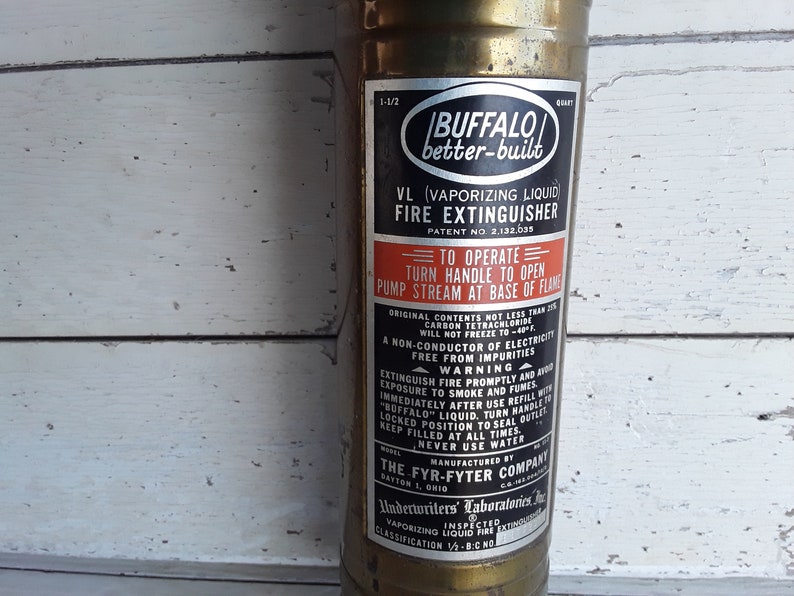Antique Vintage Buffalo Betterbuilt Empty Fire Extinguisher Etsy