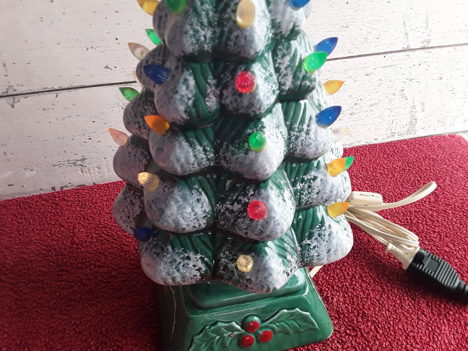 Vintage Electric Ceramic Christmas Tree With Multicolor Bulbs Etsy