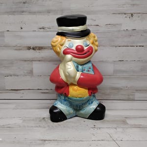 Vintage Large Clown Piggy/Corn Bank Taiwan  / Clown Piggy Bank