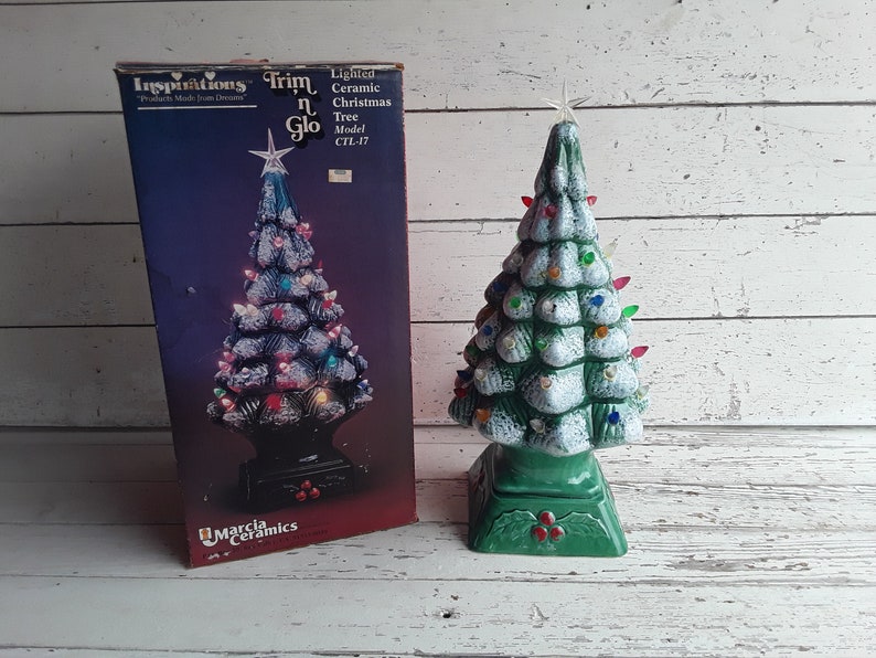 Vintage Electric Ceramic Christmas Tree With Multicolor Bulbs Etsy
