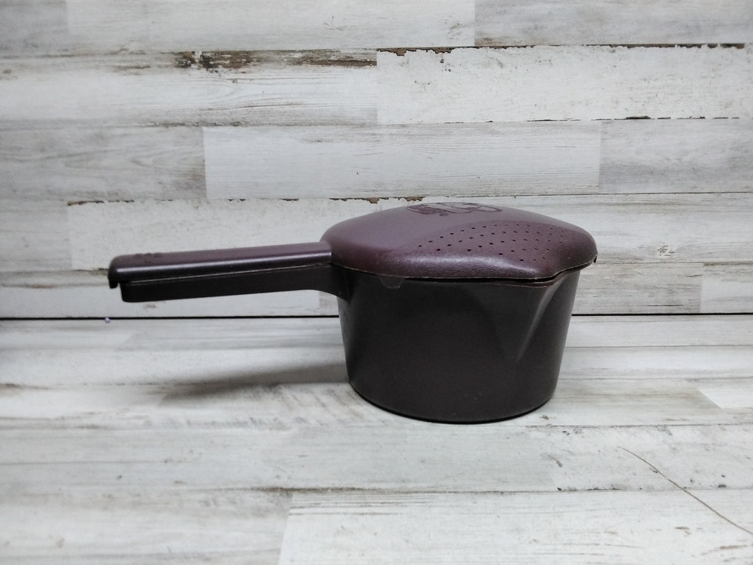 The Pampered Chef Small Black 1 Qt Microcooker microwave Steamer/strainer Etsy