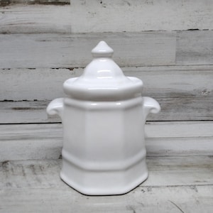 Pfaltzgraff Heritage White Sugar Bowl White Ironstone Lidded Sugar Dish Made in USA