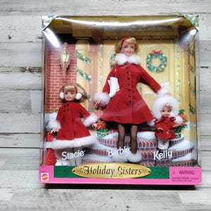 Vintage NOS Hoilday Sister Gift Set  / 1999 Sister's Barbie, Kelly & Stacie  Dolls  / Barbie Collectible Dolls