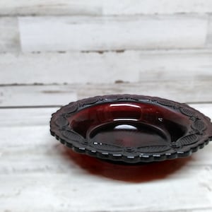 Avon Collectible Ruby Red Cape Cod Soup/Cereal Bowls / Vintage Avon Deep Red / Collectible Avon Glass