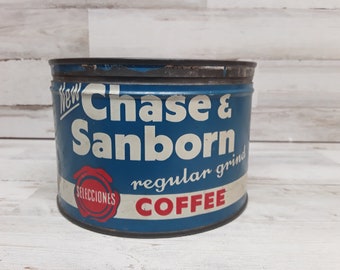 Chase and Sanborn-koffieblikje / vintage reclamekoffieblikken / boerderijdecor / koffiebardecor